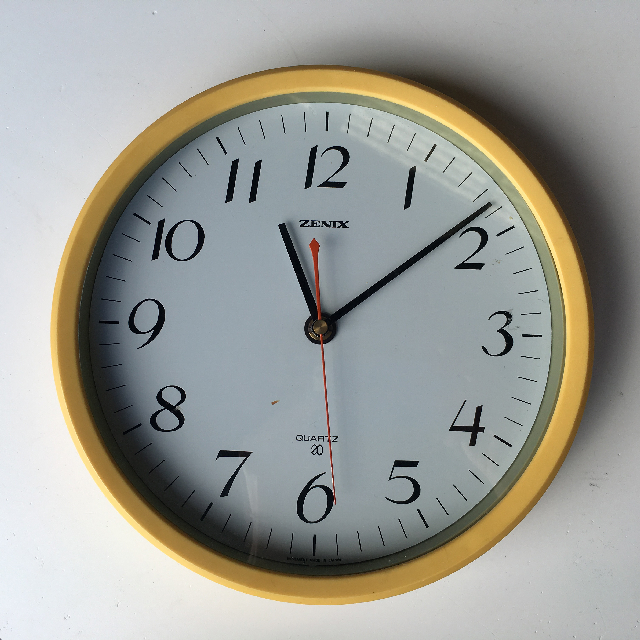 CLOCK, Wall Mount - Contemporary Yellow Tenix